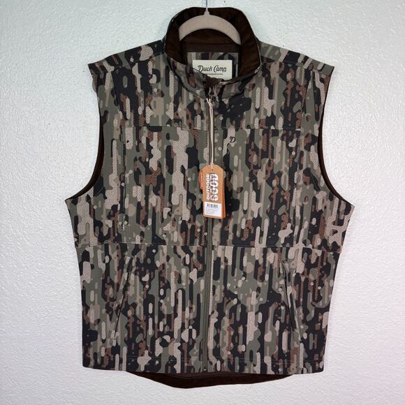 Duck Camp Other - Duck Camp Vest Men Medium Ms Contact Softshell Woodland Camo Outdoor Hunting NEW